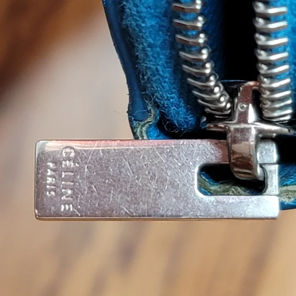 Celine Blue Leather Zippy Wallet - Picture 7 of 11